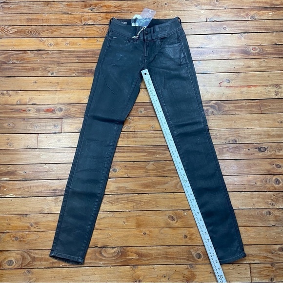 G-star Raw Lynn fit jeans faux leather mid rise skinny glitter slander black 24 - Picture 12 of 16